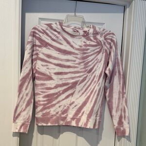 Lucky Brand Pink and White Tie-Dye Sweatshirt